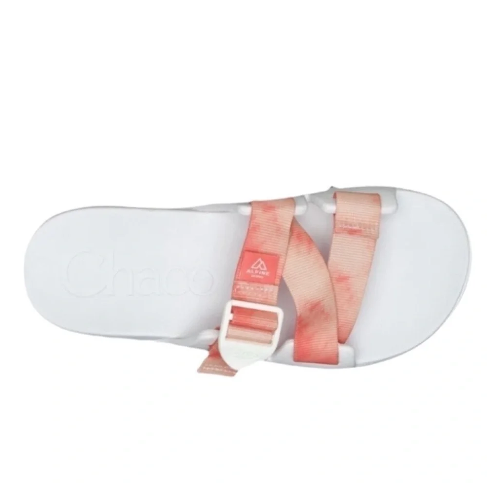 Chaco Tie Dye Chillo Persimmon Alpine Slides Sandals Orange White Women’s 10